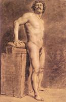 Delacroix, Eugene - Male Academy Figure, probably Polonais, standing